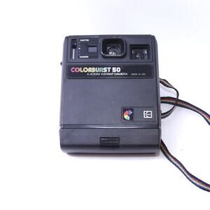 Colorburst 50, Kodak, Instant Camera, Polaroid Black Body, Rainbow Belt,